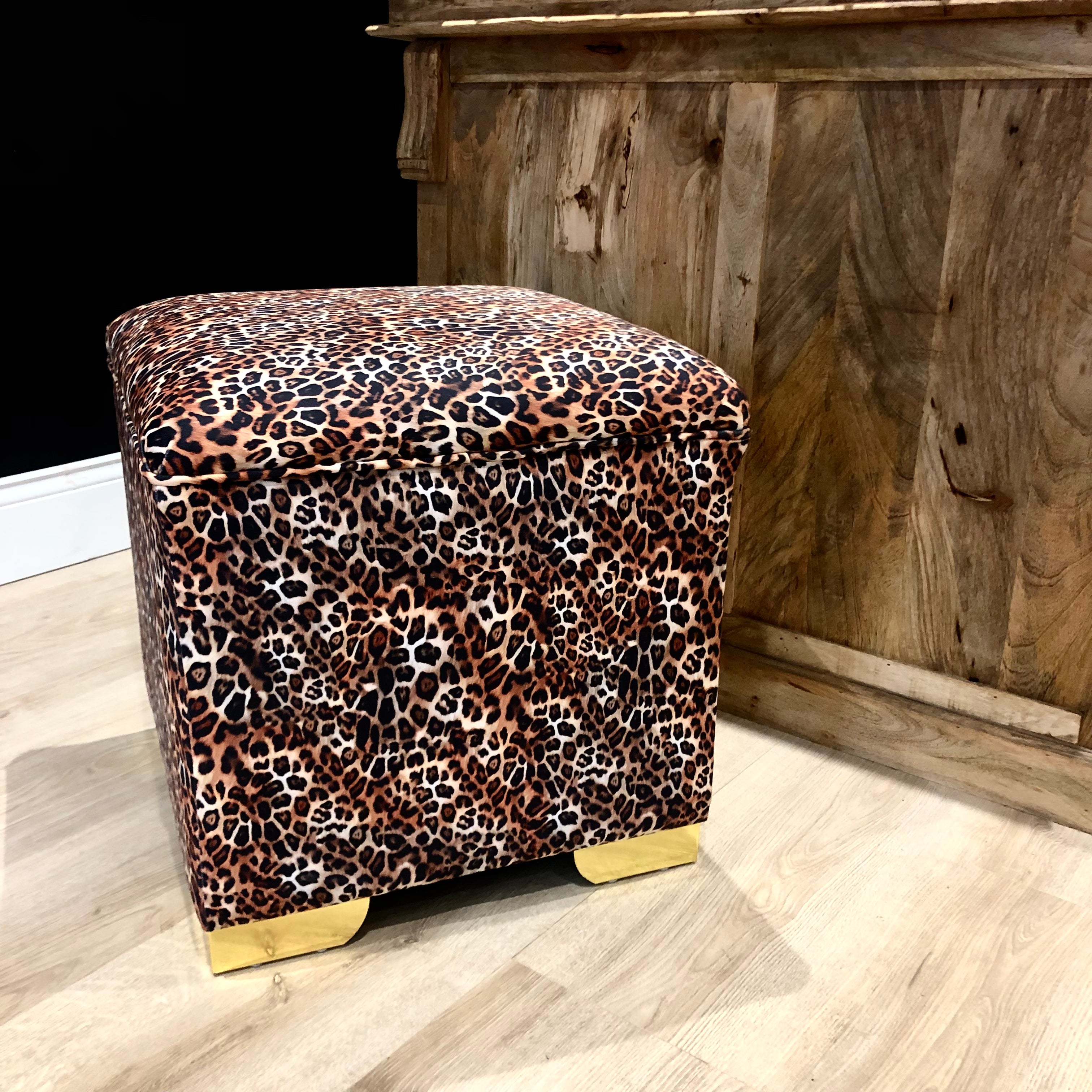 Leopard deals print pouf