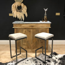 Load image into Gallery viewer, Contemporary Cowhide Bar Stools - Made to order
