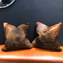 Load image into Gallery viewer, Dark Brown Brindle Cowhide Cushions
