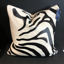 Load image into Gallery viewer, PAIR of Genuine Cowhide Cushions (printed zebra)
