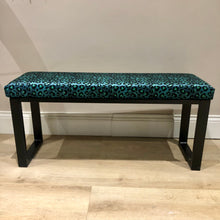 Load image into Gallery viewer, Teal Leopard Print Two Person Bench
