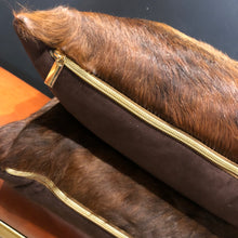 Load image into Gallery viewer, Dark Brown Brindle Cowhide Cushions
