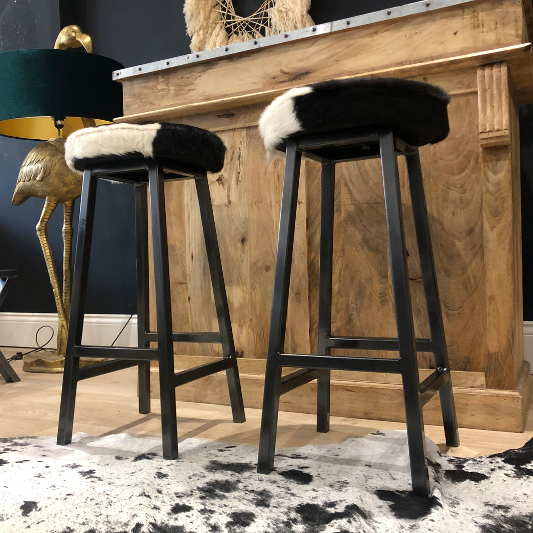 Friesian Cowhide Barstools