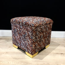 Load image into Gallery viewer, Lux Velvet Léopard Print Pouffe / Cube
