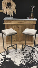 Load and play video in Gallery viewer, Contemporary Cowhide Bar Stools - Made to order
