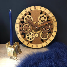 Load image into Gallery viewer, Moving Gears Wooden Clock
