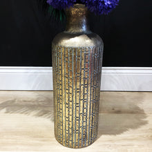 Load image into Gallery viewer, Large Embossed Vase in Distressed Gold
