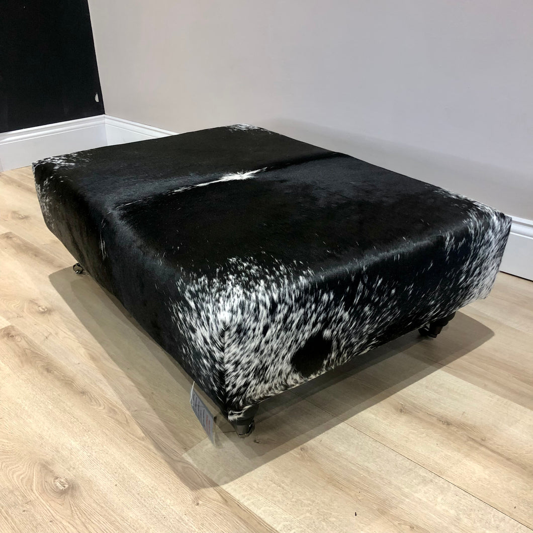 Bespoke Black & White Speckled Ottoman / Footstool