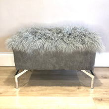 Load image into Gallery viewer, Tibetan Lambskin Sheepskin Bench / Footstool
