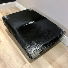 Load image into Gallery viewer, Bespoke Black &amp; White Speckled Ottoman / Footstool
