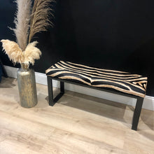 Load image into Gallery viewer, Bespoke Animal Print Genuine Cowhide Two Person Bench - MADE TO ORDER
