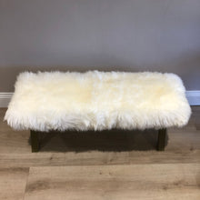 Load image into Gallery viewer, Bespoke Ivory &amp; Gold Sheepskin Two Person Bench
