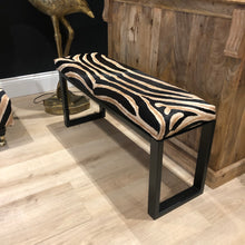 Load image into Gallery viewer, Bespoke Animal Print Genuine Cowhide Two Person Bench - MADE TO ORDER
