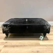 Load image into Gallery viewer, Bespoke Black &amp; White Speckled Ottoman / Footstool
