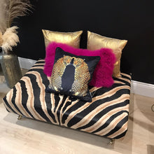 Load image into Gallery viewer, Bespoke Animal Print Genuine Cowhide Ottoman/ Footstool
