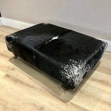 Load image into Gallery viewer, Bespoke Black &amp; White Speckled Ottoman / Footstool
