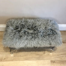 Load image into Gallery viewer, Tibetan Lambskin Sheepskin Bench / Footstool
