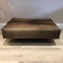 Load image into Gallery viewer, Bespoke Natural Brown Large Genuine Cowhide Ottoman Footstool Coffee Table
