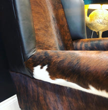 Load image into Gallery viewer, Cowhide &amp; Leather ‘Gentleman’s’ Wing Back Chair
