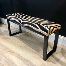 Load image into Gallery viewer, Bespoke Animal Print Genuine Cowhide Two Person Bench - MADE TO ORDER
