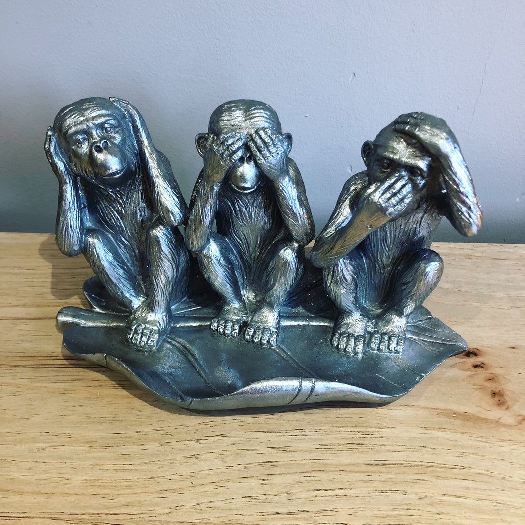 Three Monkeys Ornament Key Tray Dish