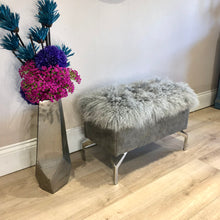 Load image into Gallery viewer, Tibetan Lambskin Sheepskin Bench / Footstool
