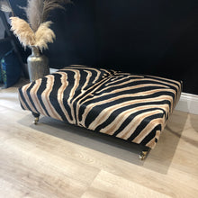 Load image into Gallery viewer, Bespoke Animal Print Genuine Cowhide Ottoman/ Footstool
