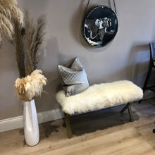 Load image into Gallery viewer, Bespoke Ivory &amp; Gold Sheepskin Two Person Bench
