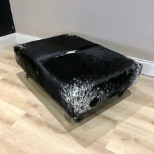 Load image into Gallery viewer, Bespoke Black &amp; White Speckled Ottoman / Footstool
