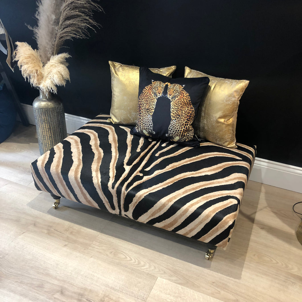 Bespoke Animal Print Genuine Cowhide Ottoman/ Footstool