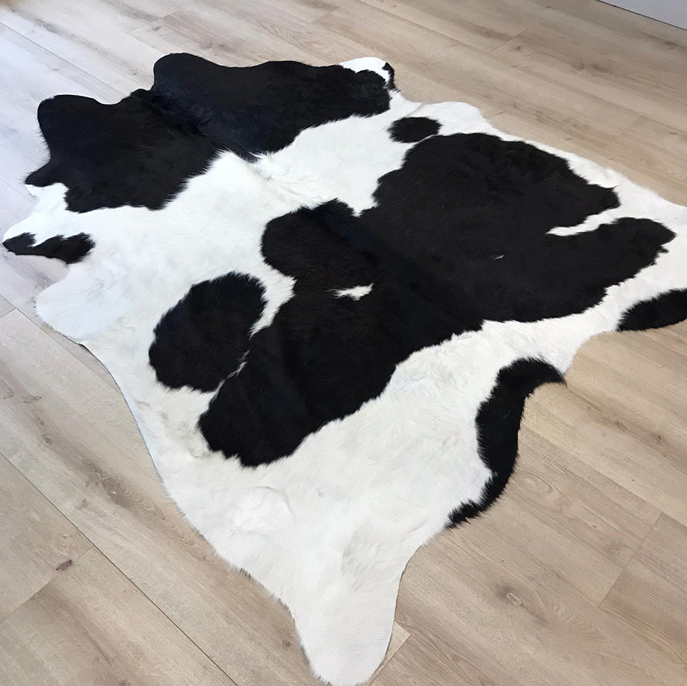 Long Hair Black & White Cow Hide