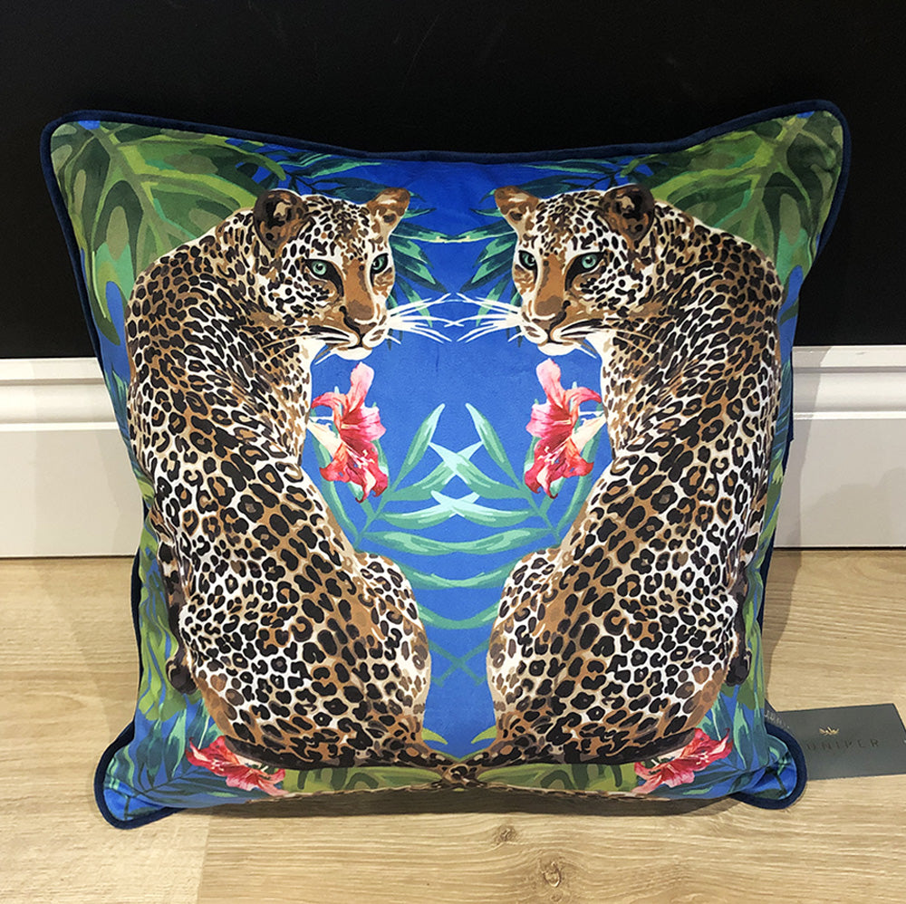 Mirror Leopard Velvet Cushion