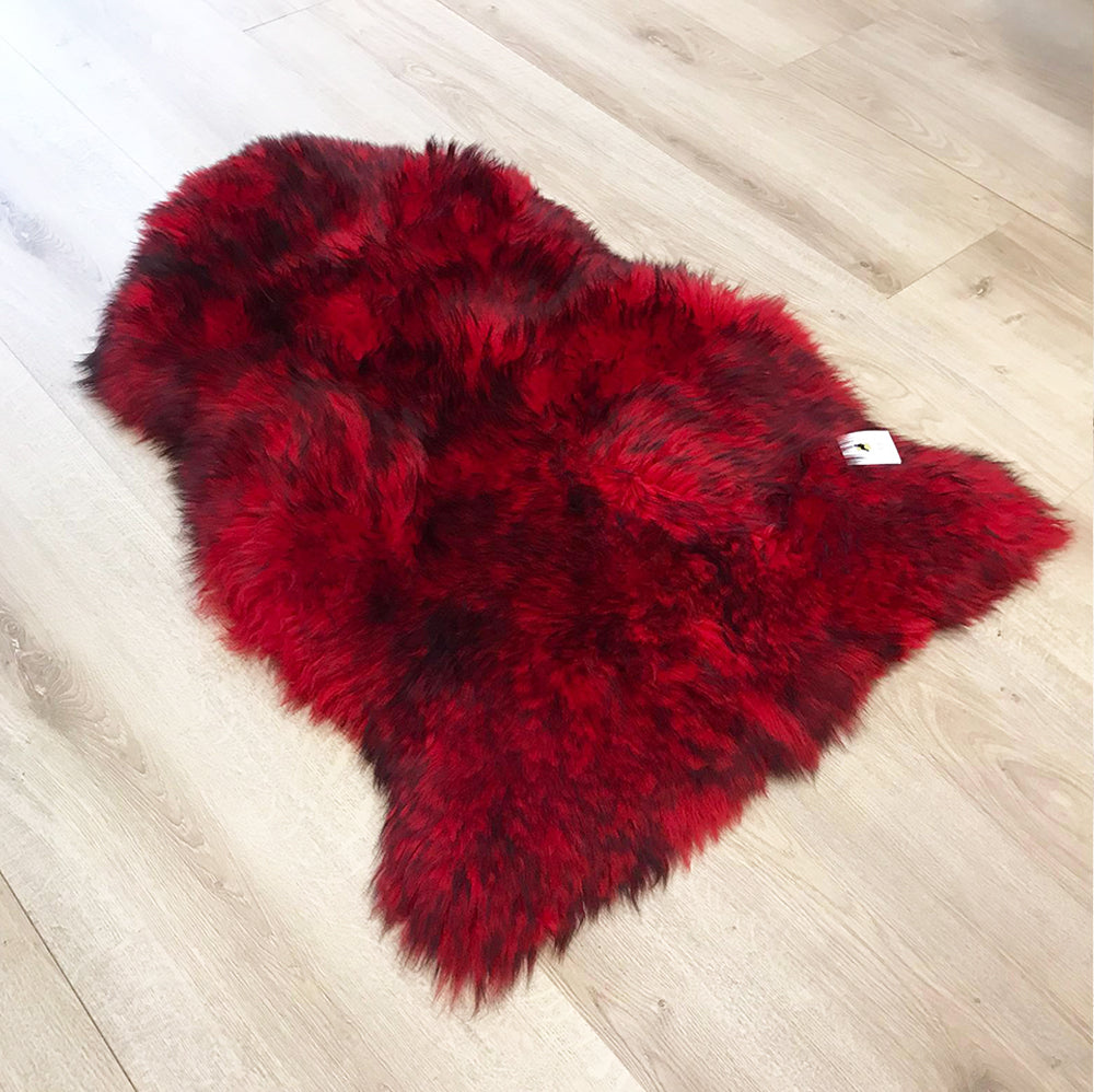 L Premium Sheepskin Rug Red