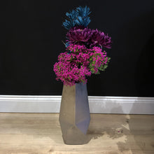 Load image into Gallery viewer, Large Angled Vase in Distressed Silver
