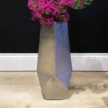 Load image into Gallery viewer, Large Angled Vase in Distressed Silver
