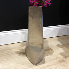 Load image into Gallery viewer, Large Angled Vase in Distressed Silver
