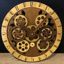 Load image into Gallery viewer, Moving Gears Wooden Clock
